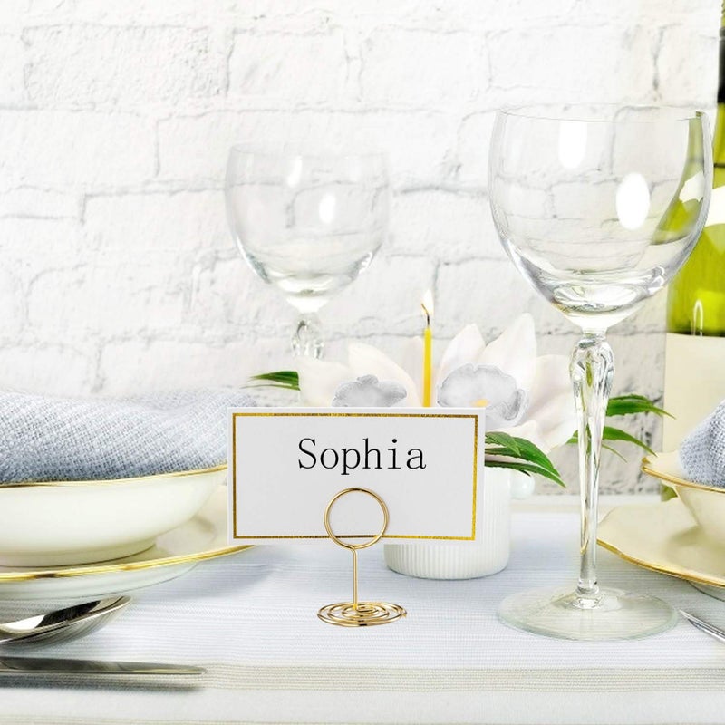 Toncoo 26Pack Table Number Holders and 26pcs Gold Place Cards, Place Card Holder, Table Card Holders, Picture Holder, Photo Holder for Centerpieces, Birthday, Wedding Reception, Party - Image 3